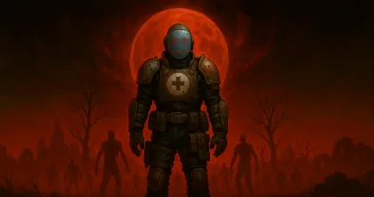 7 Days to Die Watcher outfit artwork with blood moon and zombies