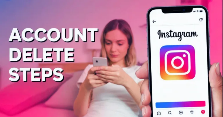 Phone showing Instagram app delete account guide