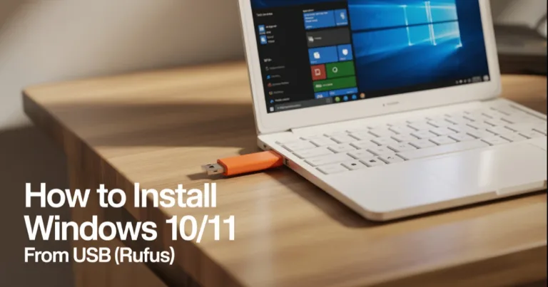 How to Install Windows 10 or 11 from USB (Using Rufus) feature image How to Install Windows 10 or 11 from USB (Using Rufus) feature image