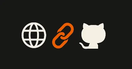 GitHub Pages custom domain concept with globe and chain icons