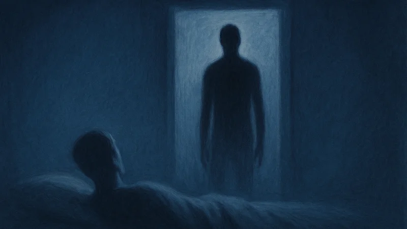 Silhouette in doorway during sleep paralysis