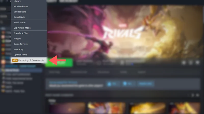 Find screenshots inside the Steam app