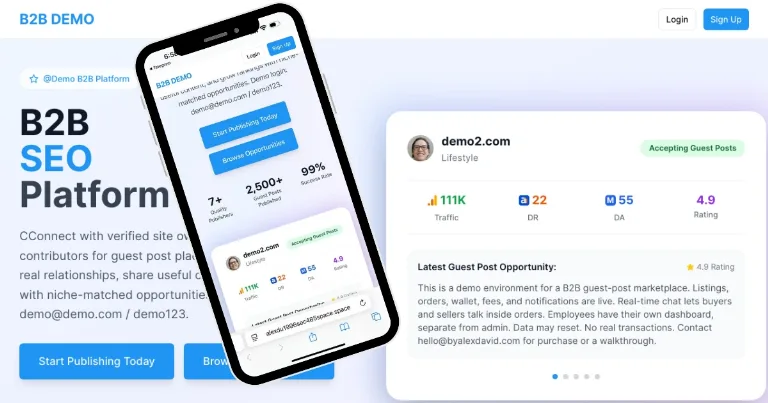 Guest Post & Link Collaboration Platform (React + Node.js) feature image Guest Post & Link Collaboration Platform (React + Node.js) feature image